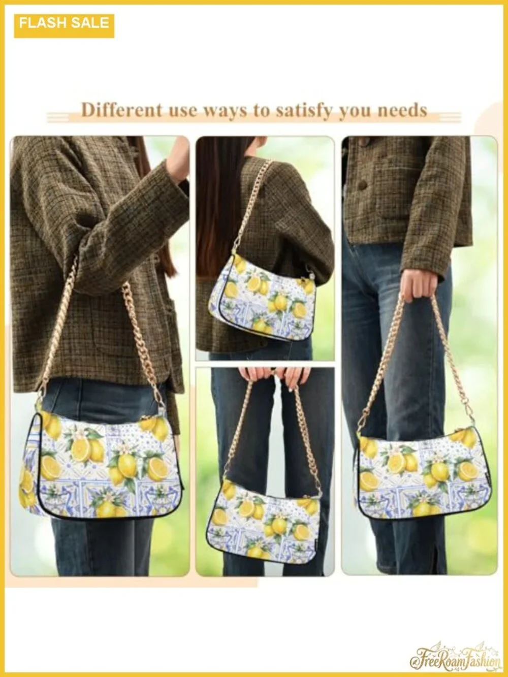 Women's Hobo Shoulder Bag Tote with Zipper Clasp Handbag